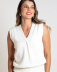 CHALECO TEJIDO PREPPY BLANCO