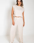 SET BOXY PANTALÓN CARGO BLANCO